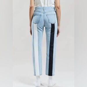 Still Here Tate Jeans with Black and White Paint Stripe Size 24